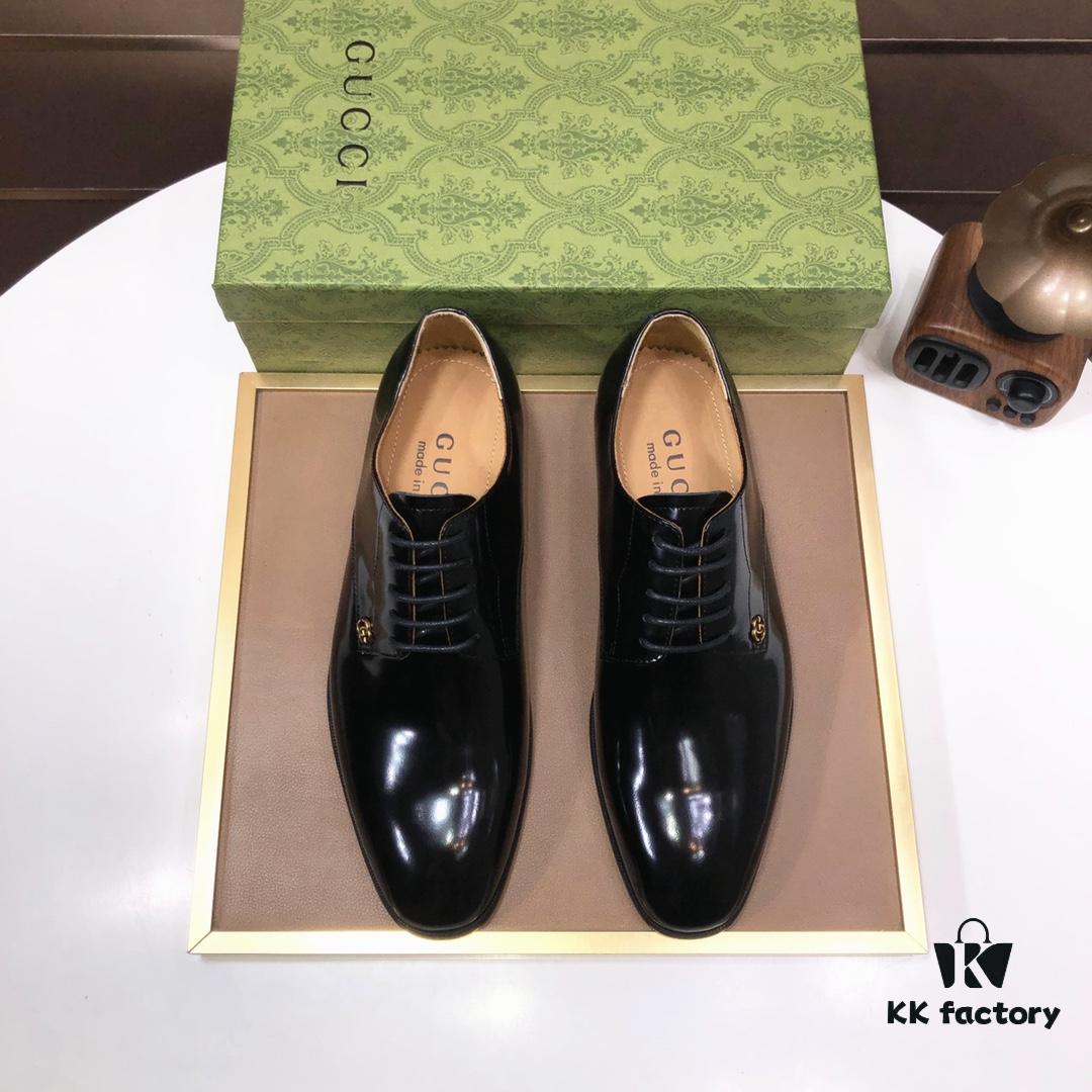 GUCCI Men's Leather Loafers, Calfskin Upper and Lining, Imported Calfskin Construction