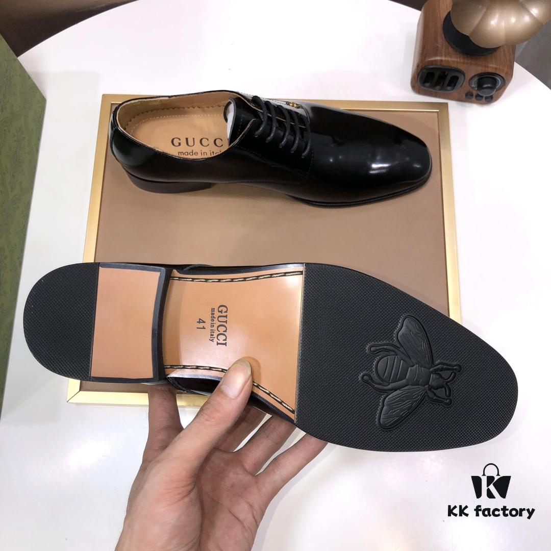 GUCCI Men's Leather Loafers, Calfskin Upper and Lining, Imported Calfskin Construction