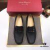 Ferragamo Latest Design Original Imported Top-Grade Calfskin Leather Shoes with Water-Dyed Leather Lining and Authentic Luxury Metal Buckle