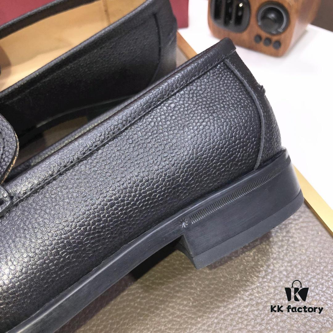 Ferragamo Latest Design Original Imported Top-Grade Calfskin Leather Shoes with Water-Dyed Leather Lining and Authentic Luxury Metal Buckle