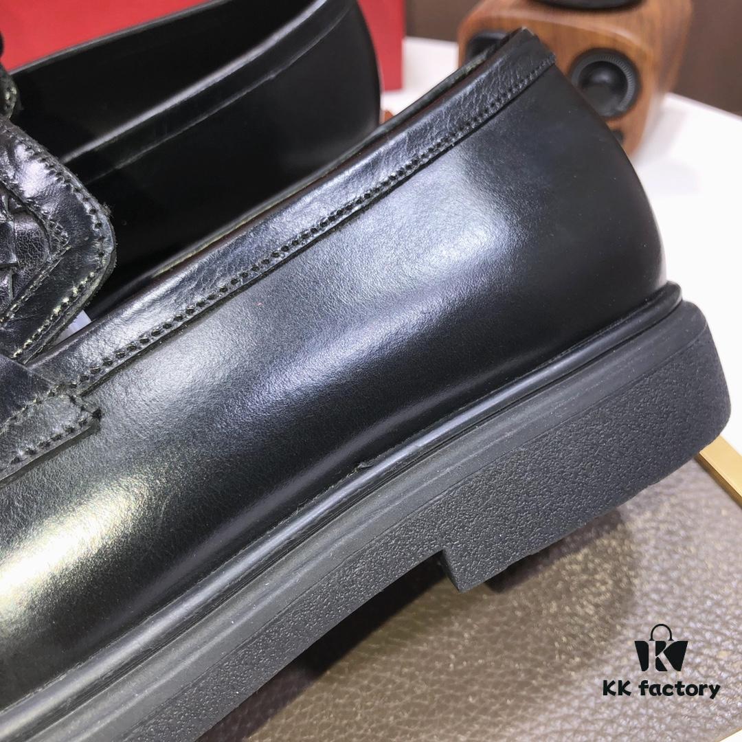 Ferragamo Men's Classic Dress Leather Shoes - Premium Imported Cowhide, Top-Quality Rubber Sole