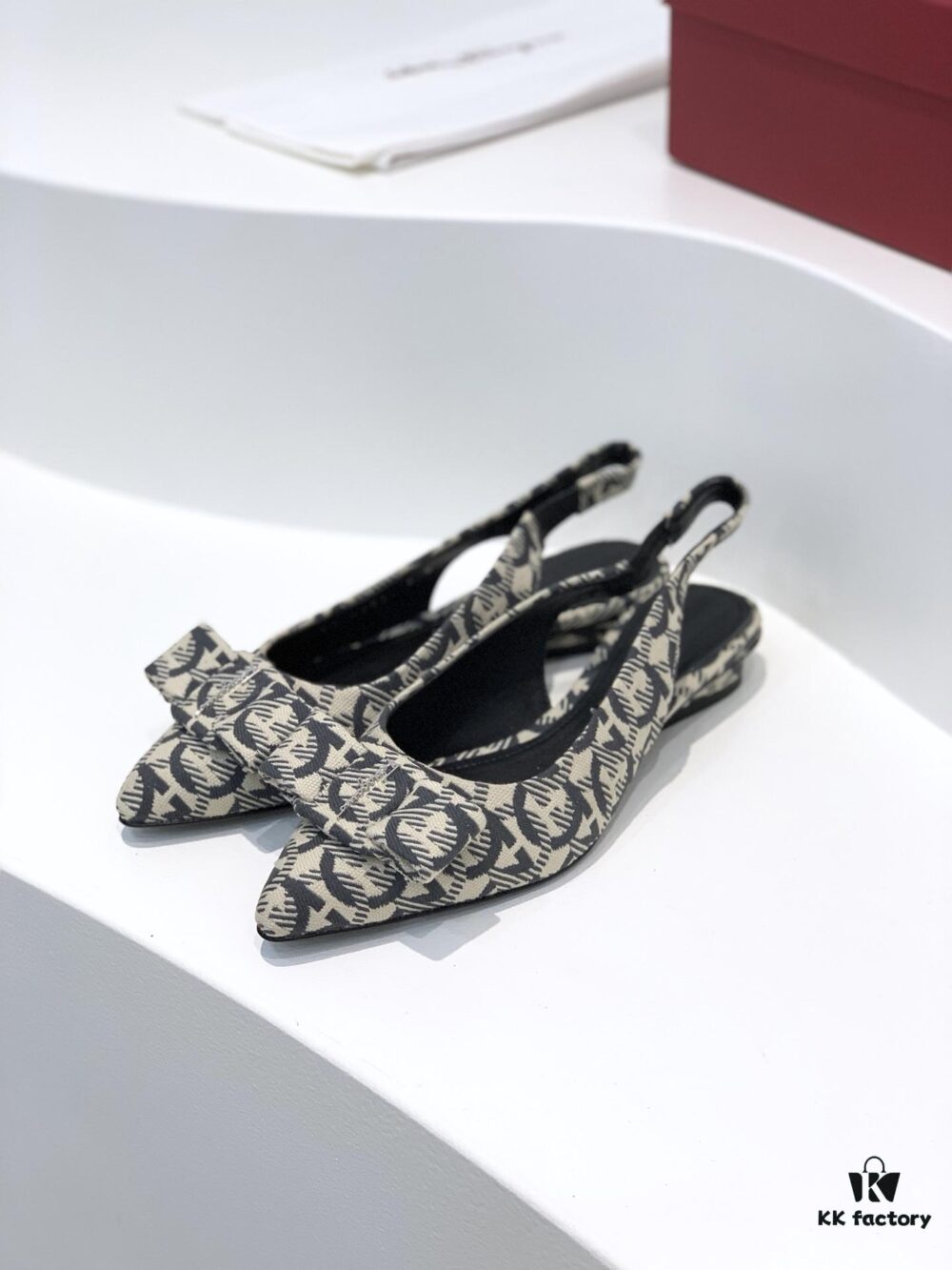 Salvatore Ferragamo Viva Series Open-Back Chunky Heel Sandals 2021 New Arrival - Premium Soft Lambskin Leather Women's Sandals