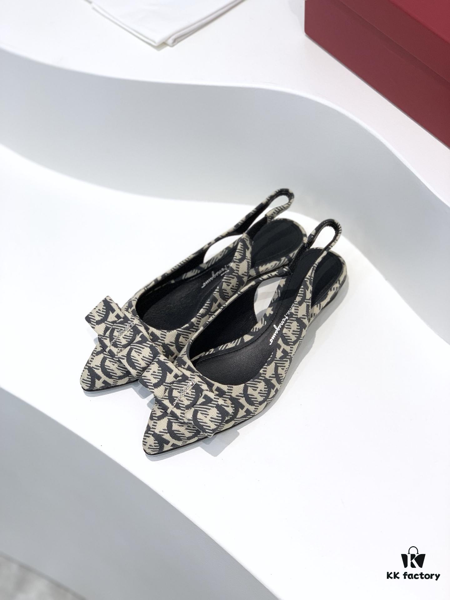 Salvatore Ferragamo Viva Series Open-Back Chunky Heel Sandals 2021 New Arrival - Premium Soft Lambskin Leather Women's Sandals