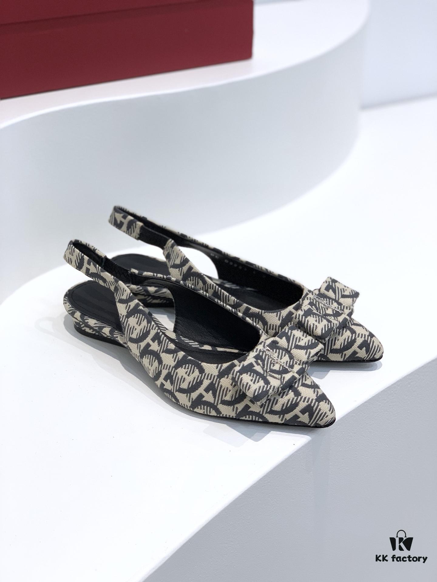 Salvatore Ferragamo Viva Series Open-Back Chunky Heel Sandals 2021 New Arrival - Premium Soft Lambskin Leather Women's Sandals