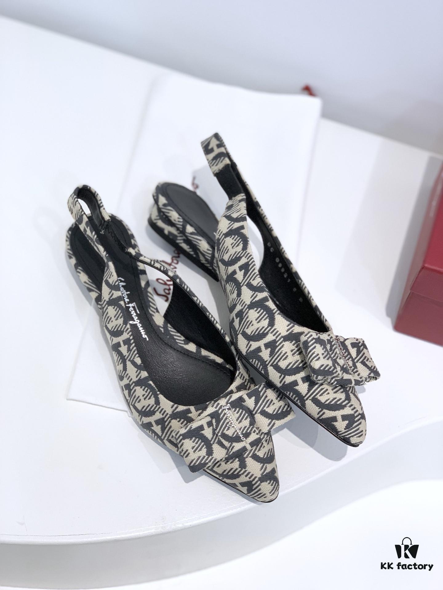 Salvatore Ferragamo Viva Series Open-Back Chunky Heel Sandals 2021 New Arrival - Premium Soft Lambskin Leather Women's Sandals