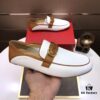 Ferragamo Latest Model Genuine Imported Top-Grade Cowhide Handwoven Loafers with Premium Calfskin Lining and Original Luxury Metal Buckle