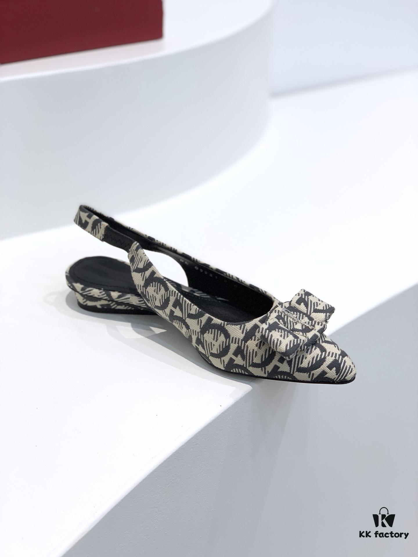 Salvatore Ferragamo Viva Series Open-Back Chunky Heel Sandals 2021 New Arrival - Premium Soft Lambskin Leather Women's Sandals