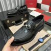 【Ferragamo】 Hong Kong Original Quality Loafers, Premium Italian Glossy Leather Men's Slip-on Casual Shoes, Top-Grade Lamb Lining, Non-slip Durable Rubber Sole