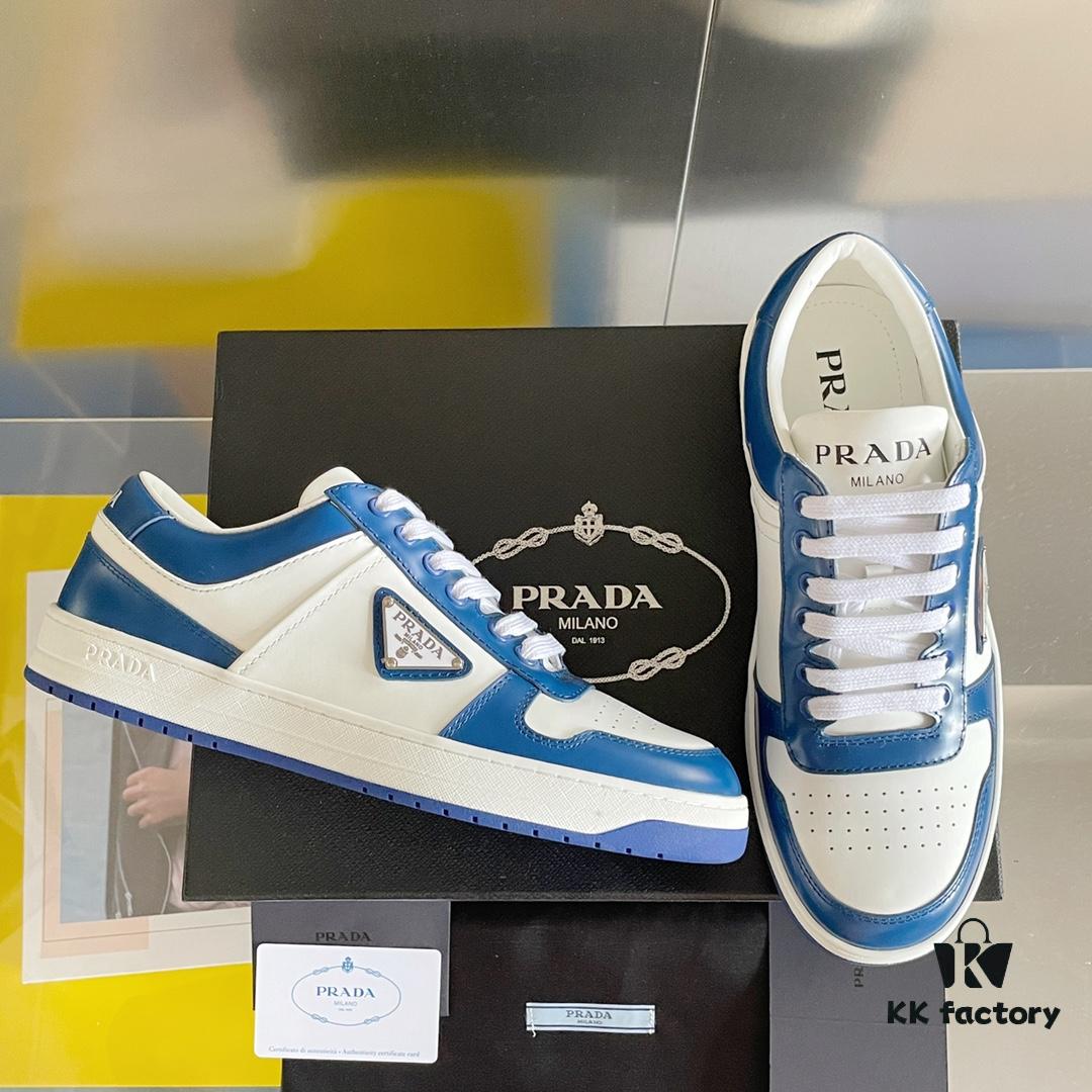 PRADA Prada 22C New Arrival Tri-Logo Couple White Sneakers Casual Athletic Shoes