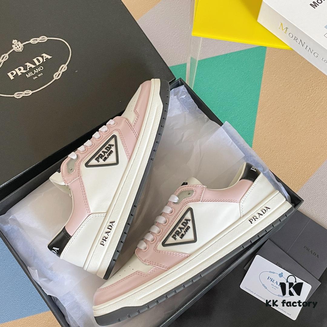 PRADA Prada 22C New Arrival Triangle Logo Couple White Sneakers Casual Sports Shoes