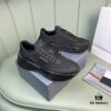 PRADA Men's Shoes, Counter Hit Product, Synchronized with Official Website, High-Quality Delivery - Genuine Cowhide Combined with Mesh Upper, Cowhide Lining, 1:1 Replica, Original Factory Sole, Size 38-45 (Size 45 Custom Made, No Returns or Exchanges)