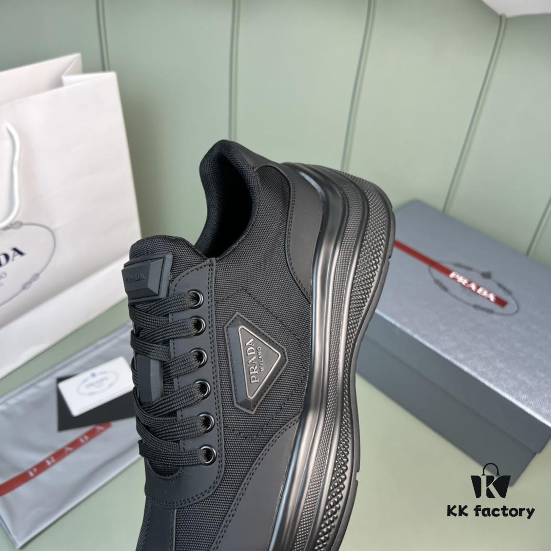 PRADA Men's Shoes, Counter Hit Product, Synchronized with Official Website, High-Quality Delivery - Genuine Cowhide Combined with Mesh Upper, Cowhide Lining, 1:1 Replica, Original Factory Sole, Size 38-45 (Size 45 Custom Made, No Returns or Exchanges)