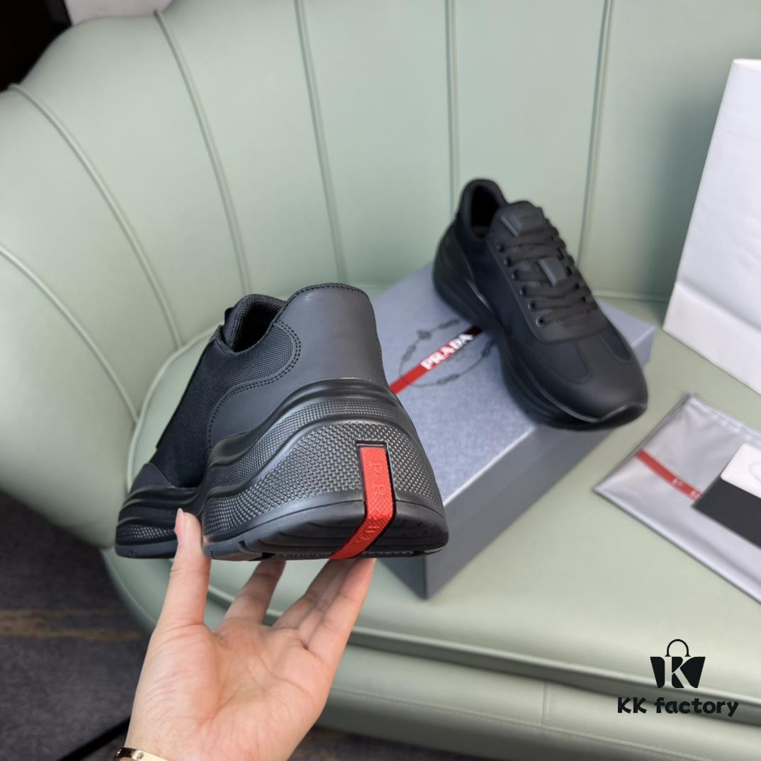 PRADA Men's Shoes, Counter Hit Product, Synchronized with Official Website, High-Quality Delivery - Genuine Cowhide Combined with Mesh Upper, Cowhide Lining, 1:1 Replica, Original Factory Sole, Size 38-45 (Size 45 Custom Made, No Returns or Exchanges)