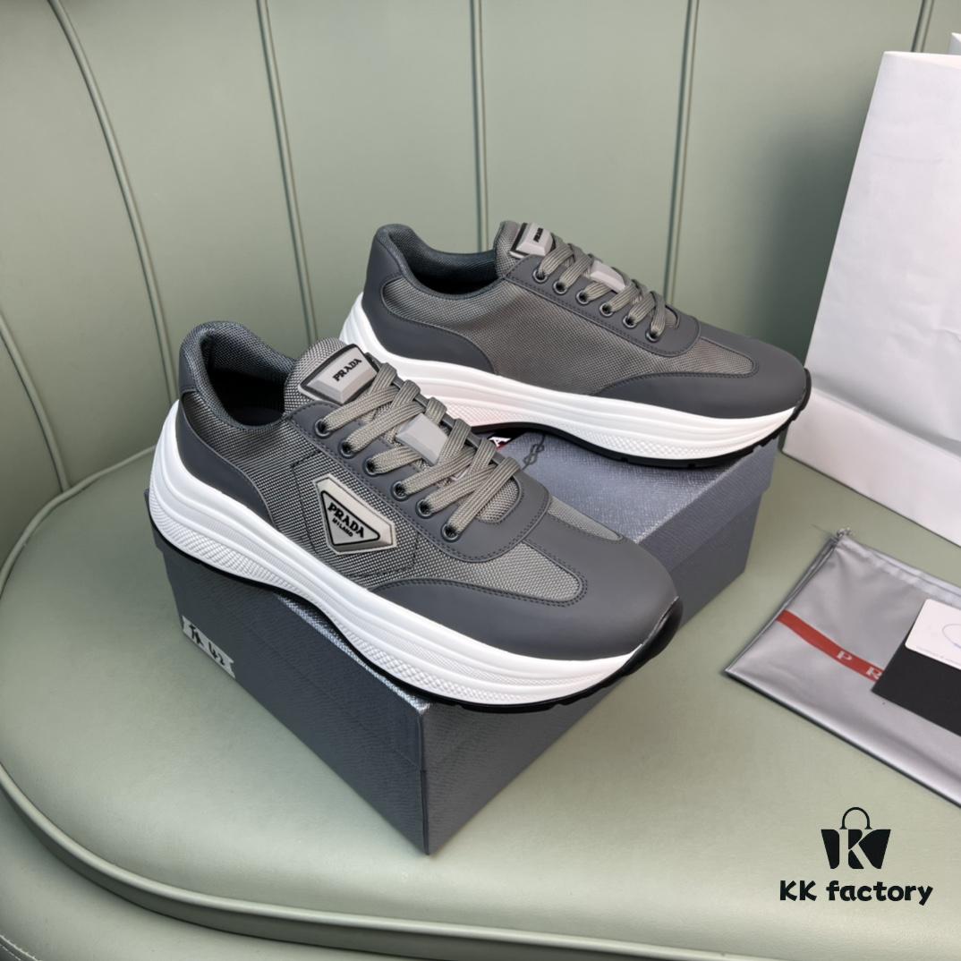 PRADA Men's Shoes, Counter Bestseller, Synchronized with Official Website, High-Quality Delivery ✔️ Genuine Cowhide and Mesh Upper with Full Cowhide Lining, 1:1 Replica, Original Factory Sole, Size 38-45 (Size 45 Custom Made, No Returns or Exchanges)