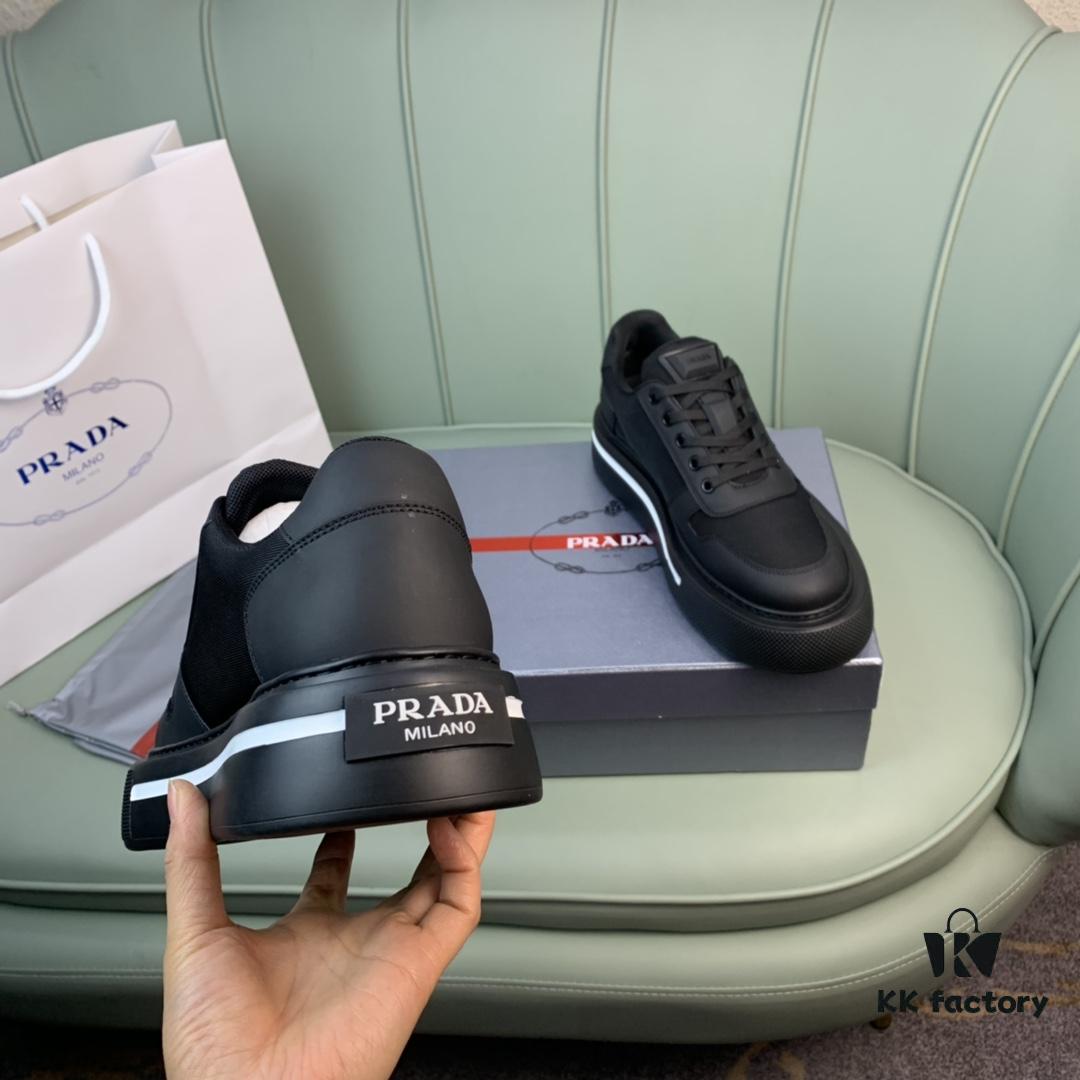 Factory Price [PRADA] Men's Shoes, Bestselling Counter Model, Synchronized with Official Website, High-Quality Delivery ✔️ Genuine Cowhide Combined with Mesh Upper, Full Cowhide Lining, 1:1 Replica, Original Factory Sole, Size 38-45 (Size 45 Custom-made, No Returns or Exchanges)
