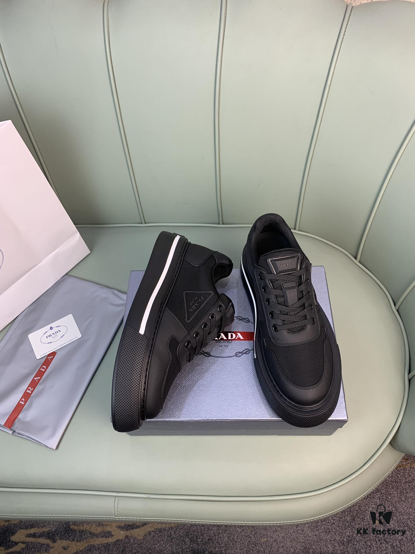 Factory Price [PRADA] Men's Shoes, Bestselling Counter Model, Synchronized with Official Website, High-Quality Delivery ✔️ Genuine Cowhide Combined with Mesh Upper, Full Cowhide Lining, 1:1 Replica, Original Factory Sole, Size 38-45 (Size 45 Custom-made, No Returns or Exchanges)