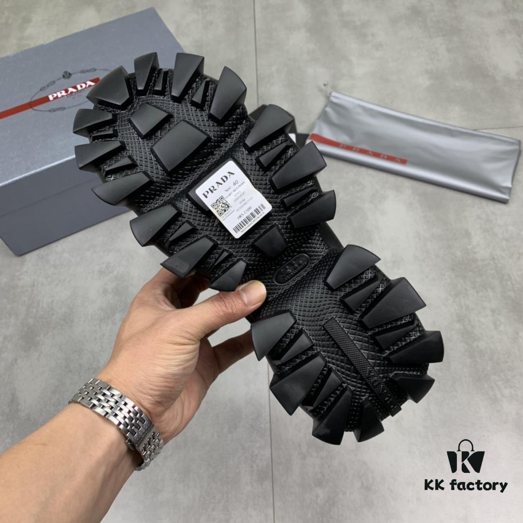 High-Quality Beef Leather Men's Shoes (PRADA) 2021 Latest Official Release, 1:1 Replication, Hong Kong Counter Synchronized, Runway Matched