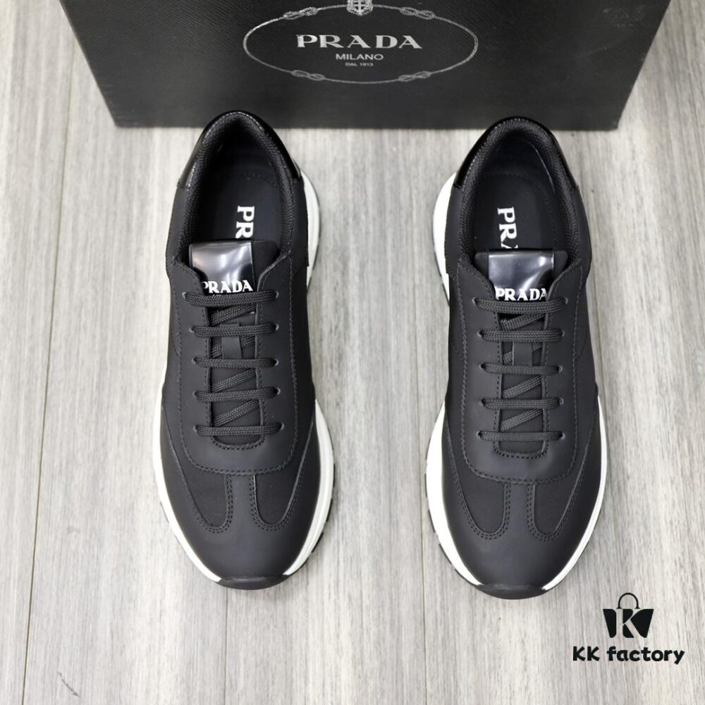 PRADA Men's Luxury Fashion Casual Sneakers, Top-Quality Original Surplus, Genuine Cowhide, Breathable Interior, Special-Order Outsole