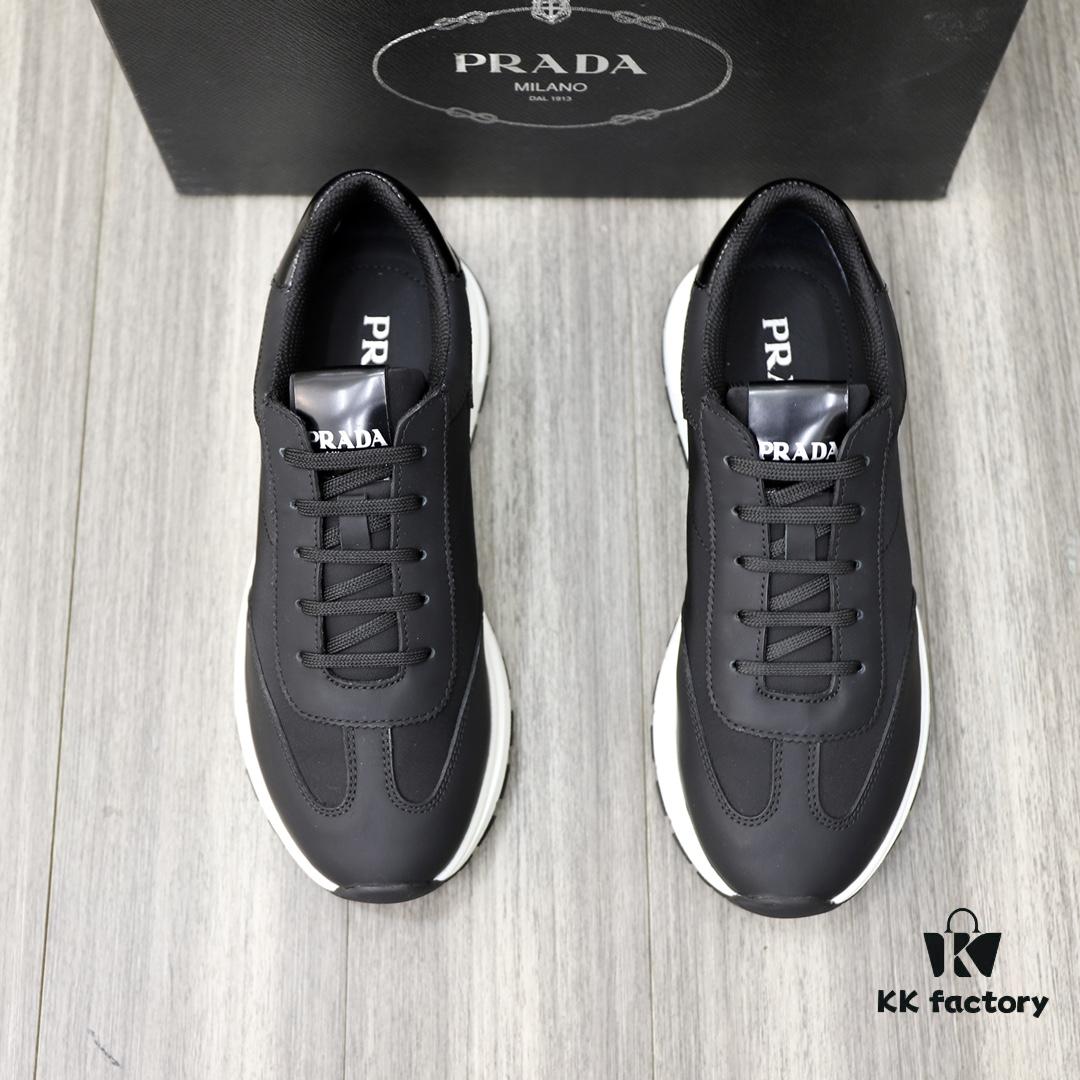 PRADA Men's Luxury Fashion Casual Sneakers, Top-Quality Original Surplus, Genuine Cowhide, Breathable Interior, Special-Order Outsole