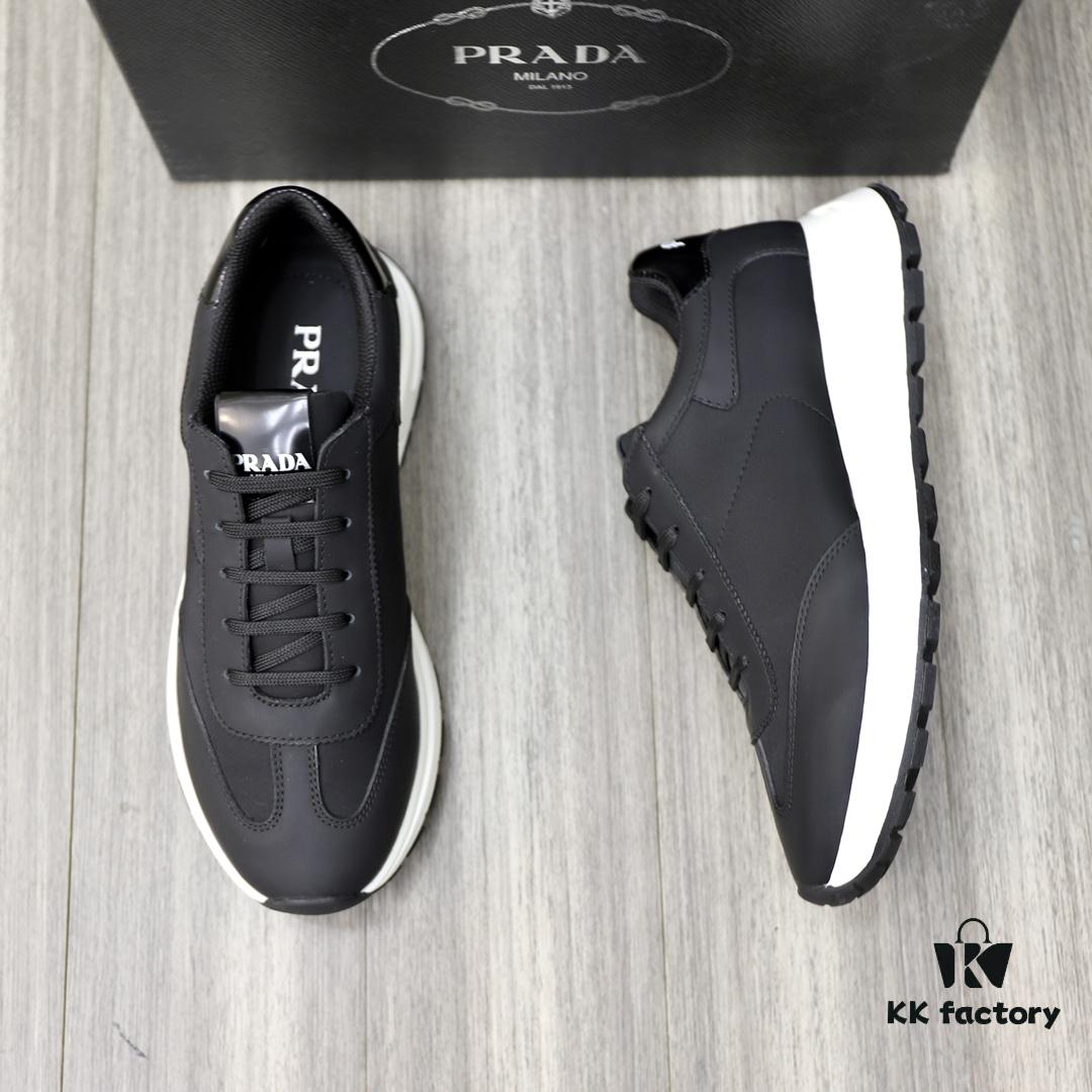 PRADA Men's Luxury Fashion Casual Sneakers, Top-Quality Original Surplus, Genuine Cowhide, Breathable Interior, Special-Order Outsole