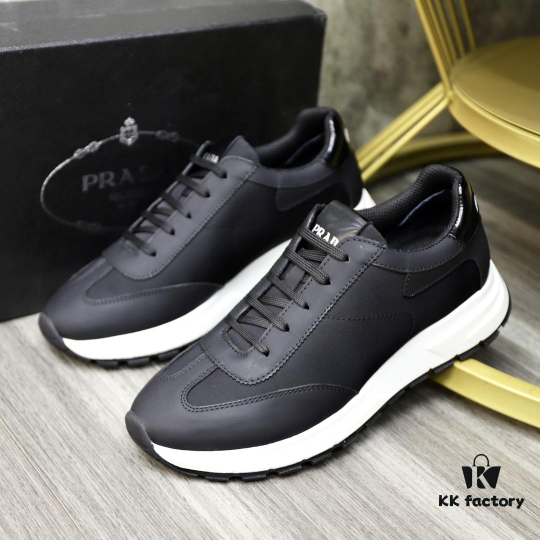 PRADA Men's Luxury Fashion Casual Sneakers, Top-Quality Original Surplus, Genuine Cowhide, Breathable Interior, Special-Order Outsole