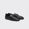 PRADA Men's Genuine Original Loafers - Luxury Slip-On Shoes in Soft Lambskin