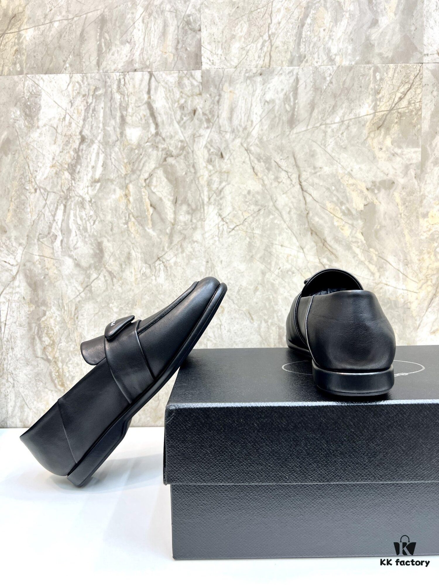 PRADA Men's Genuine Original Loafers - Luxury Slip-On Shoes in Soft Lambskin