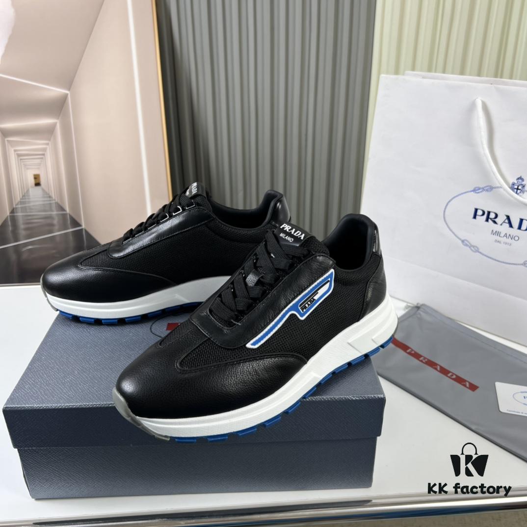 PRADA Men's Shoes, Bestselling Counter Model, Synchronized with Official Website, High-Quality Delivery - Genuine Cowhide Flyknit Upper with Leather Lining, 1:1 Replica, Original Factory Sole, Sizes 38-45 (Size 45 Custom Made, No Returns or Exchanges)