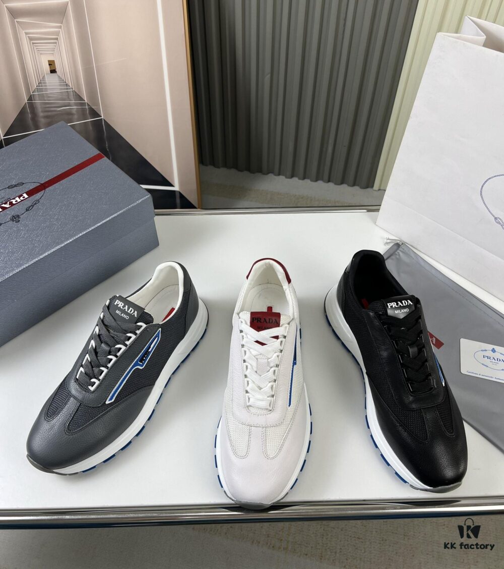 PRADA Men's Shoes, Bestselling Counter Model, Synchronized with Official Website, High-Quality Delivery - Genuine Cowhide Flyknit Upper with Leather Lining, 1:1 Replica, Original Factory Sole, Sizes 38-45 (Size 45 Custom Made, No Returns or Exchanges)