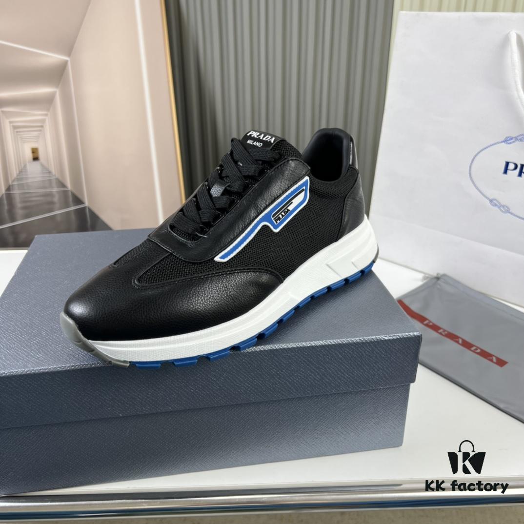 PRADA Men's Shoes, Bestselling Counter Model, Synchronized with Official Website, High-Quality Delivery - Genuine Cowhide Flyknit Upper with Leather Lining, 1:1 Replica, Original Factory Sole, Sizes 38-45 (Size 45 Custom Made, No Returns or Exchanges)