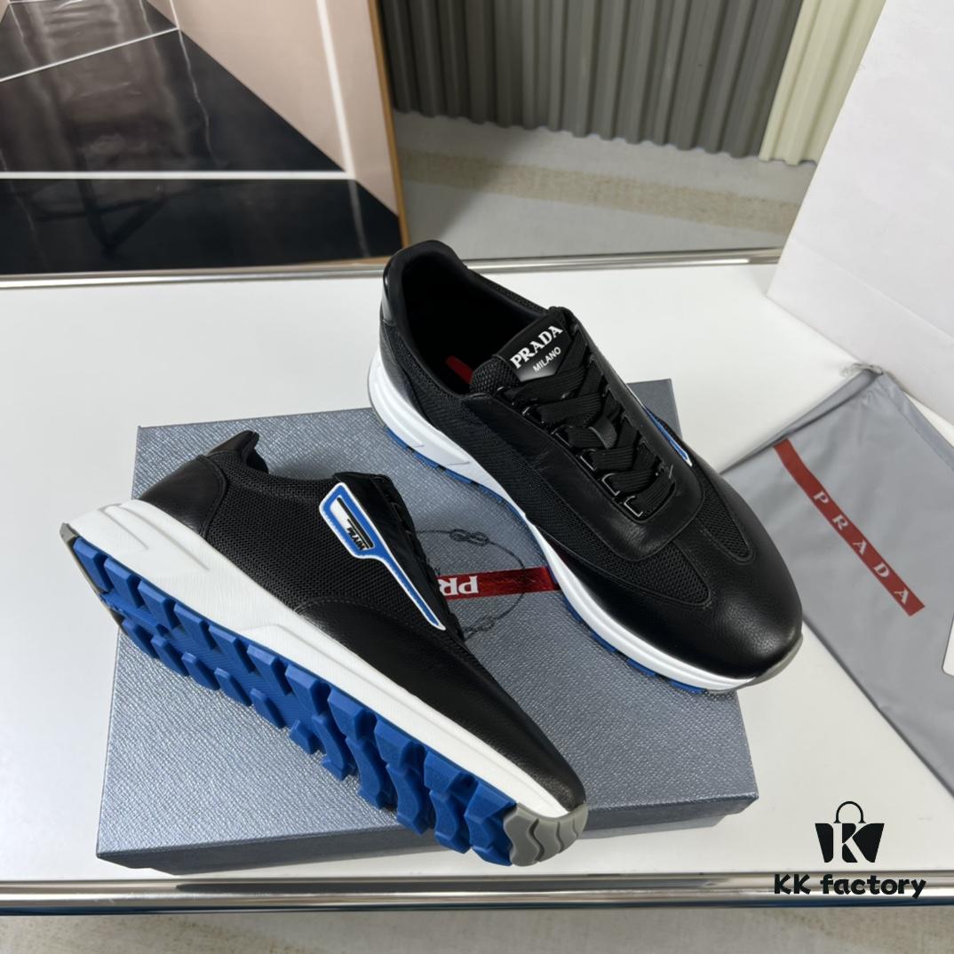 PRADA Men's Shoes, Bestselling Counter Model, Synchronized with Official Website, High-Quality Delivery - Genuine Cowhide Flyknit Upper with Leather Lining, 1:1 Replica, Original Factory Sole, Sizes 38-45 (Size 45 Custom Made, No Returns or Exchanges)