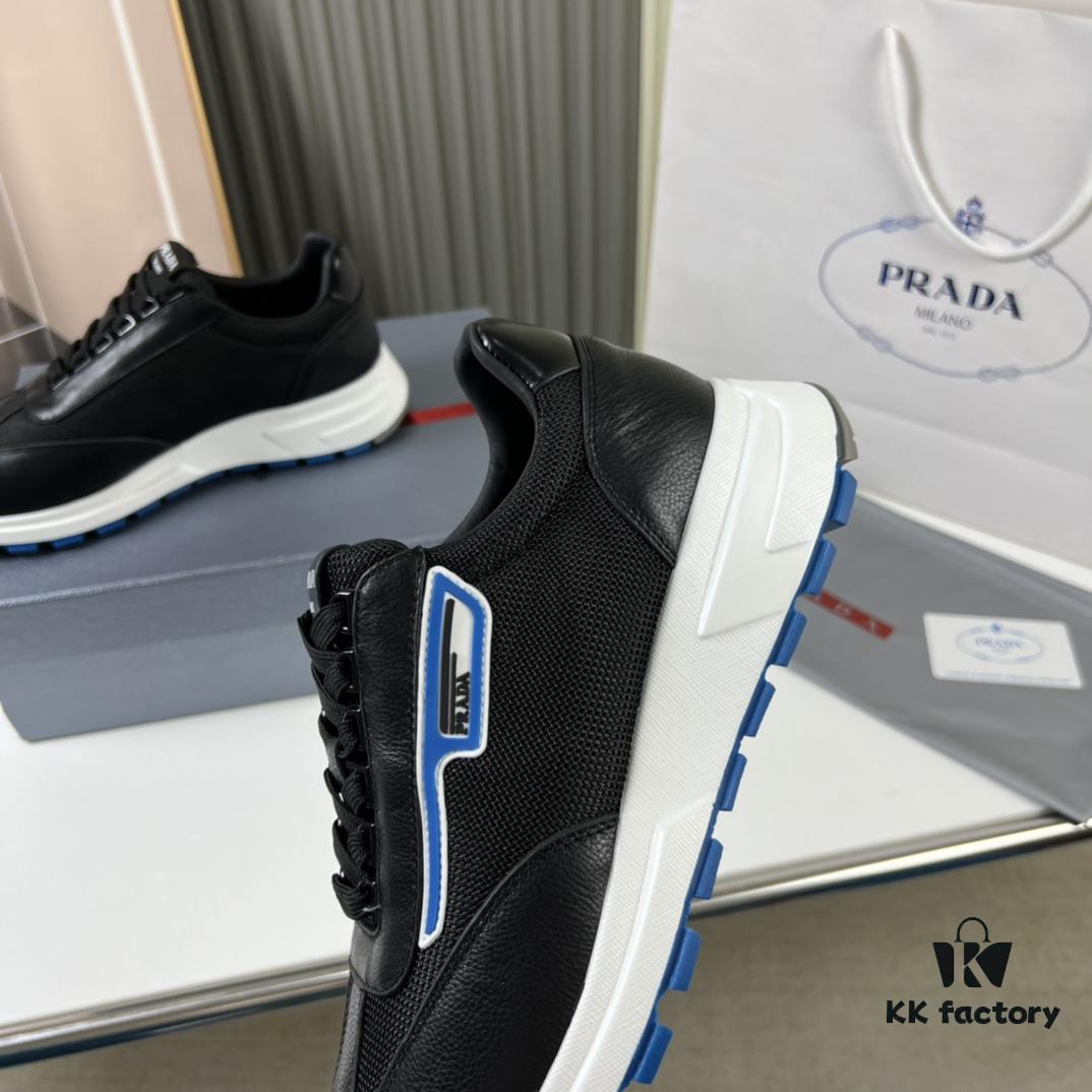 PRADA Men's Shoes, Bestselling Counter Model, Synchronized with Official Website, High-Quality Delivery - Genuine Cowhide Flyknit Upper with Leather Lining, 1:1 Replica, Original Factory Sole, Sizes 38-45 (Size 45 Custom Made, No Returns or Exchanges)