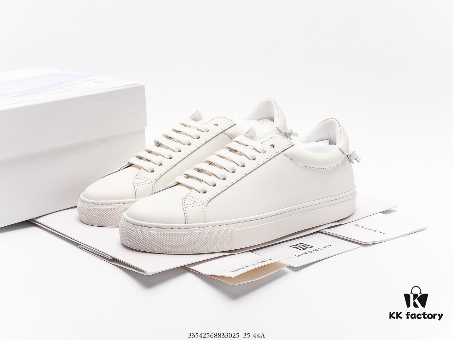 Givenchy Urban Street Leather Sneakers Fashion Versatile Casual Leather Lace-up White Sneakers