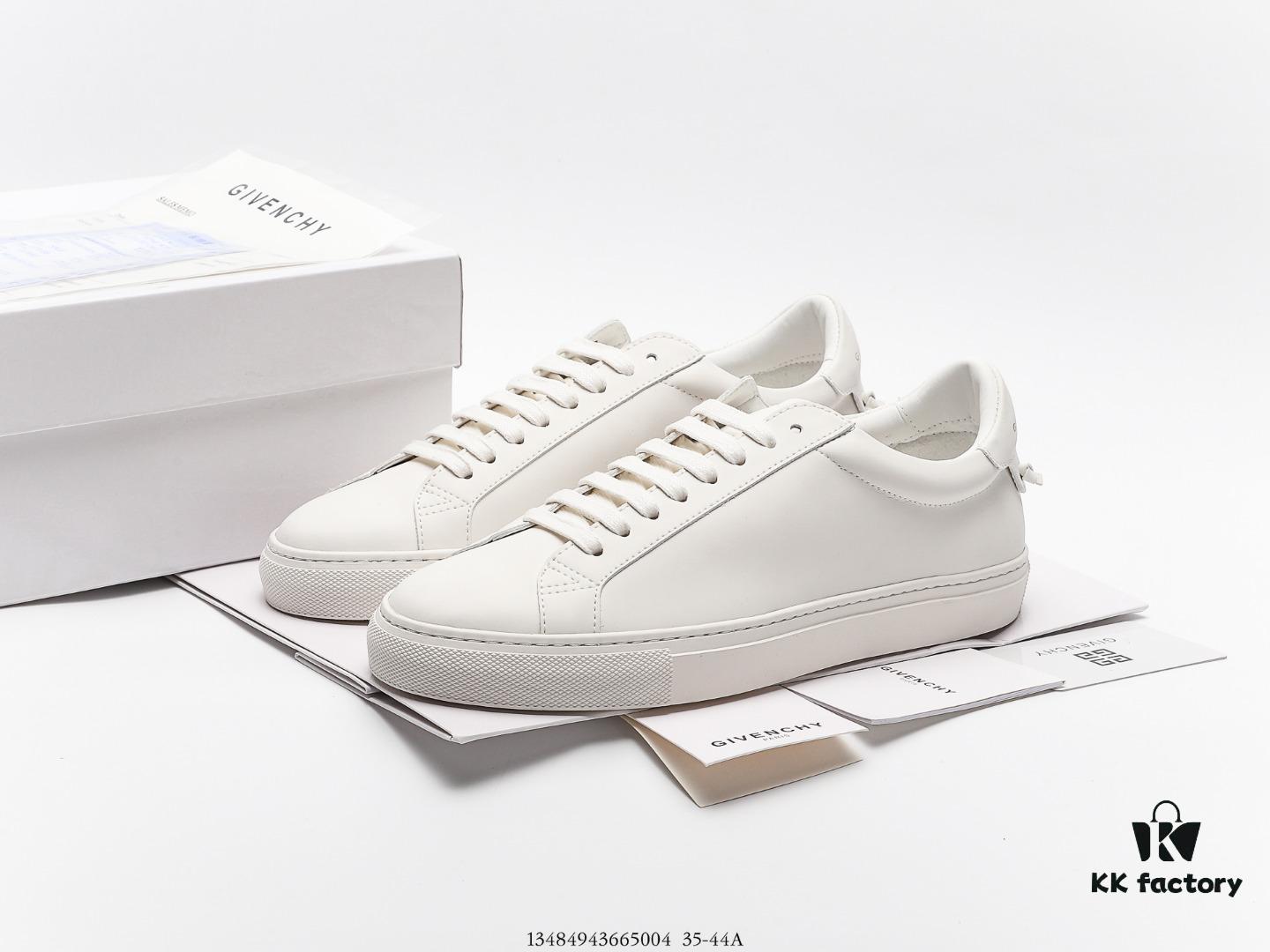 Givenchy Urban Street Leather Sneakers Fashion Versatile Casual Leather Lace-up White Sneakers