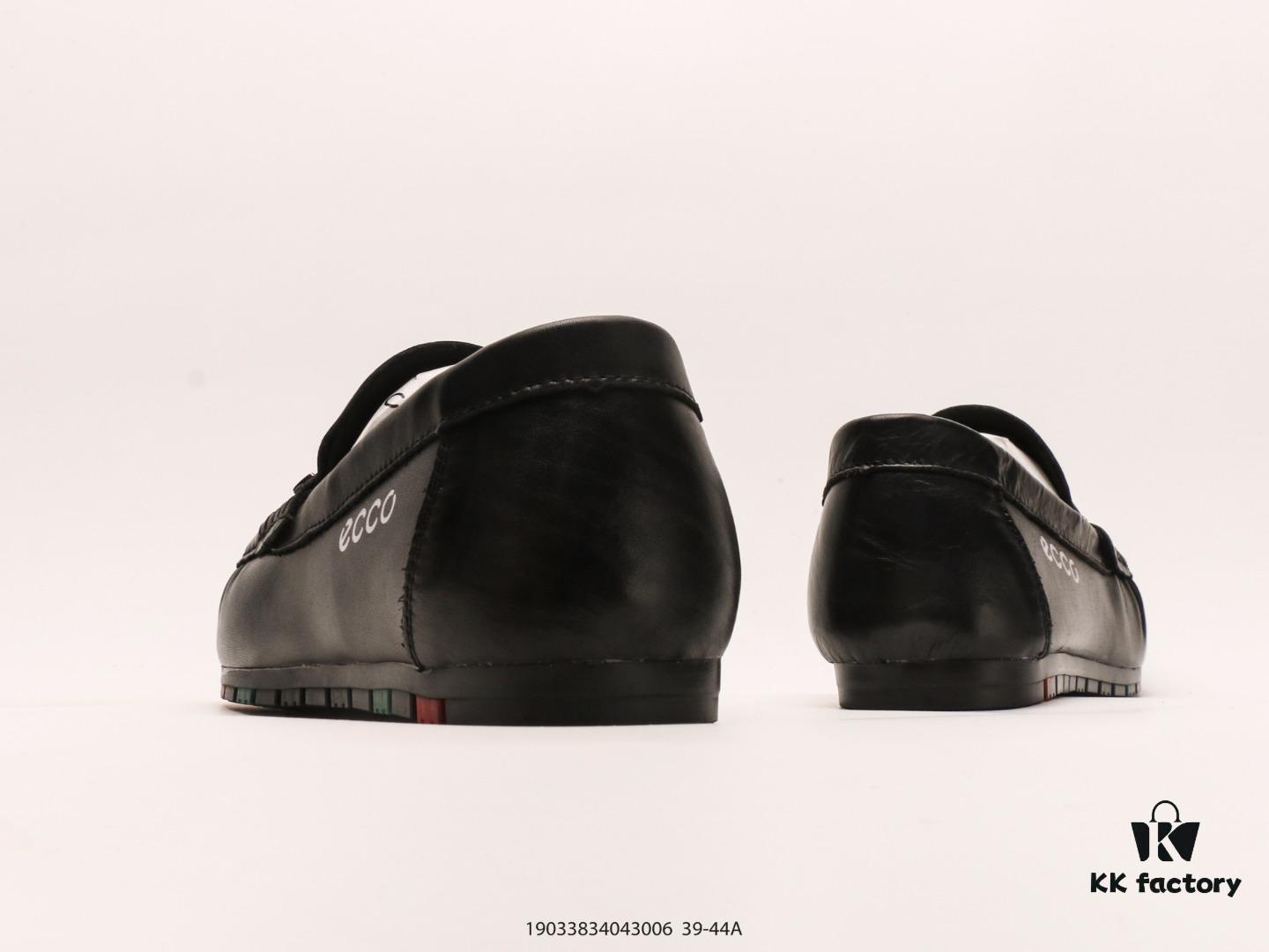 ECCO New Arrival Versatile Casual Loafers Bean Shoes, Original Three-Piece Set Included, Dust-Proof Paper, Handheld Bag, High-Elastic Outsole, Full-Grain Cowhide, Handcrafted, Neat Stitching, Clear Texture, Original Quality, Sporty Breathable Mesh Panels, ECCO Family Craftsmanship, High-End Fashion, Simple and Elegant