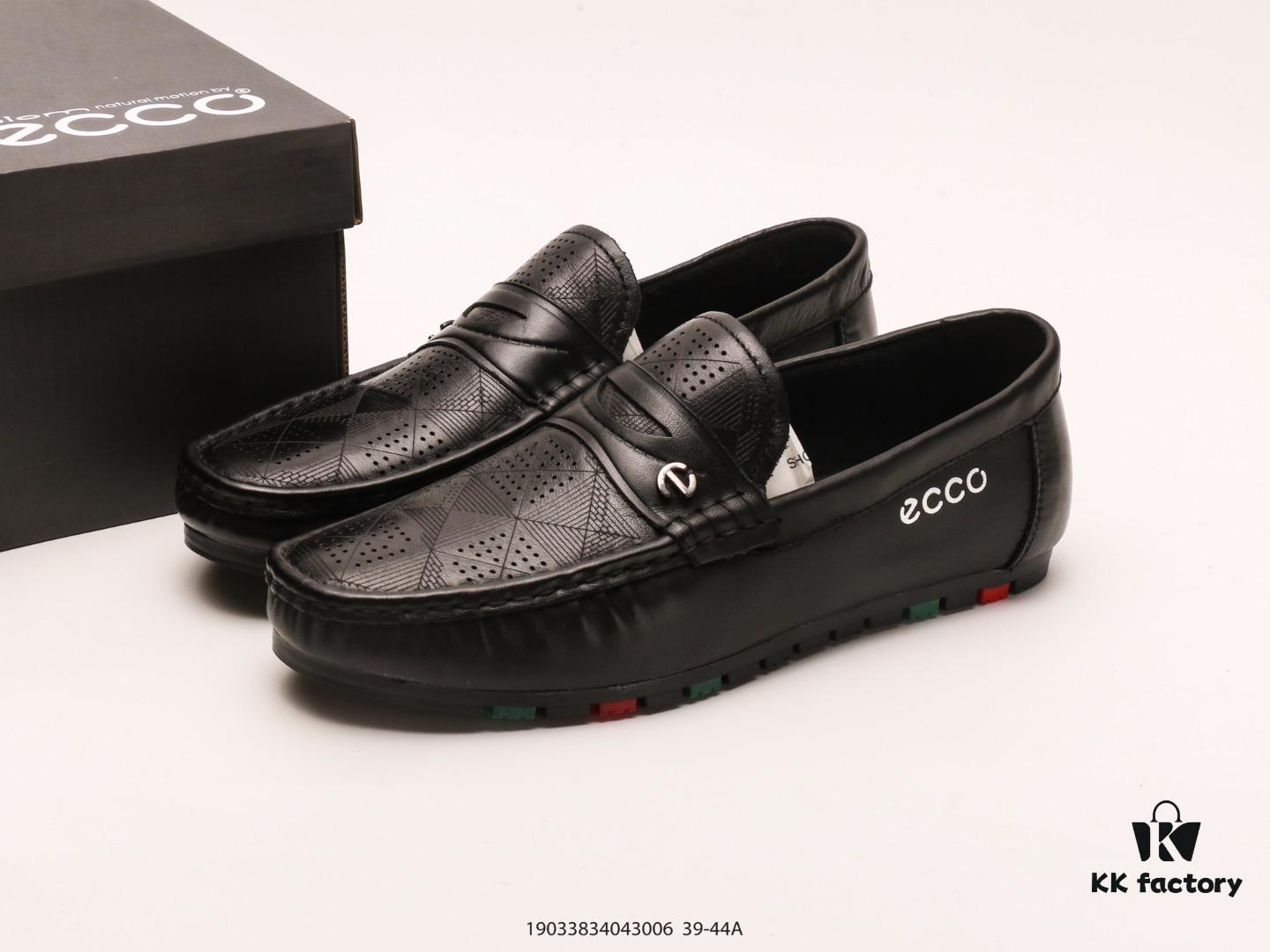 ECCO New Arrival Versatile Casual Loafers Bean Shoes, Original Three-Piece Set Included, Dust-Proof Paper, Handheld Bag, High-Elastic Outsole, Full-Grain Cowhide, Handcrafted, Neat Stitching, Clear Texture, Original Quality, Sporty Breathable Mesh Panels, ECCO Family Craftsmanship, High-End Fashion, Simple and Elegant