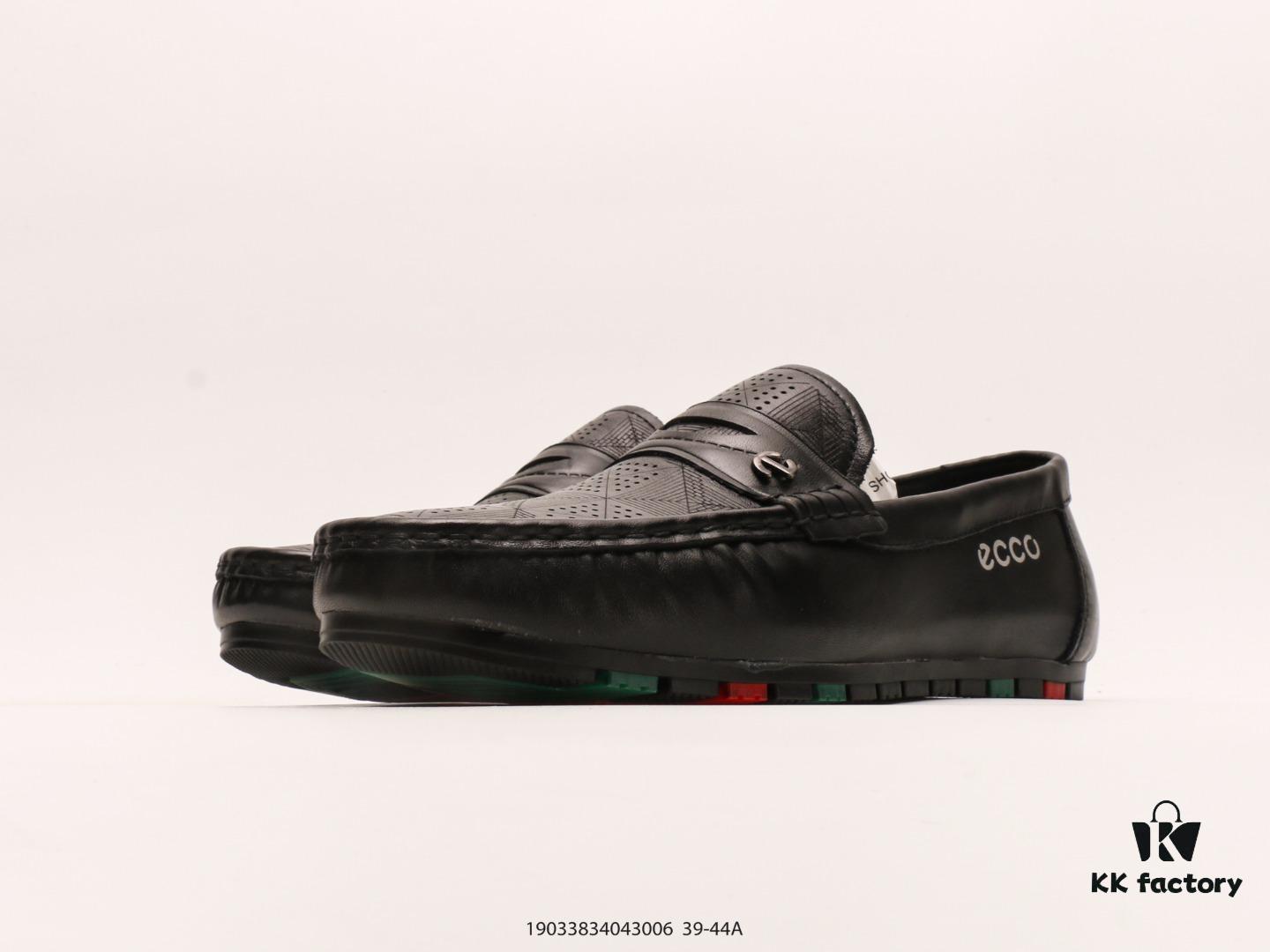 ECCO New Arrival Versatile Casual Loafers Bean Shoes, Original Three-Piece Set Included, Dust-Proof Paper, Handheld Bag, High-Elastic Outsole, Full-Grain Cowhide, Handcrafted, Neat Stitching, Clear Texture, Original Quality, Sporty Breathable Mesh Panels, ECCO Family Craftsmanship, High-End Fashion, Simple and Elegant