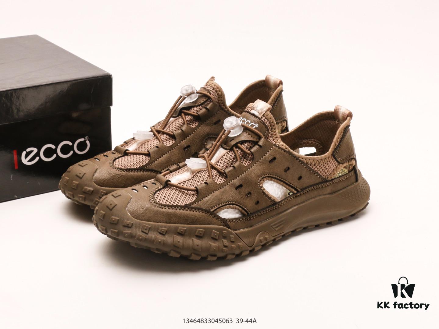 ECCO Men's Casual Sandals, Versatile and Comfortable, Premium Full-Grain Calf Leather, Breathable and Slip-Resistant, Elegant Stitching, Fashionable and Durable