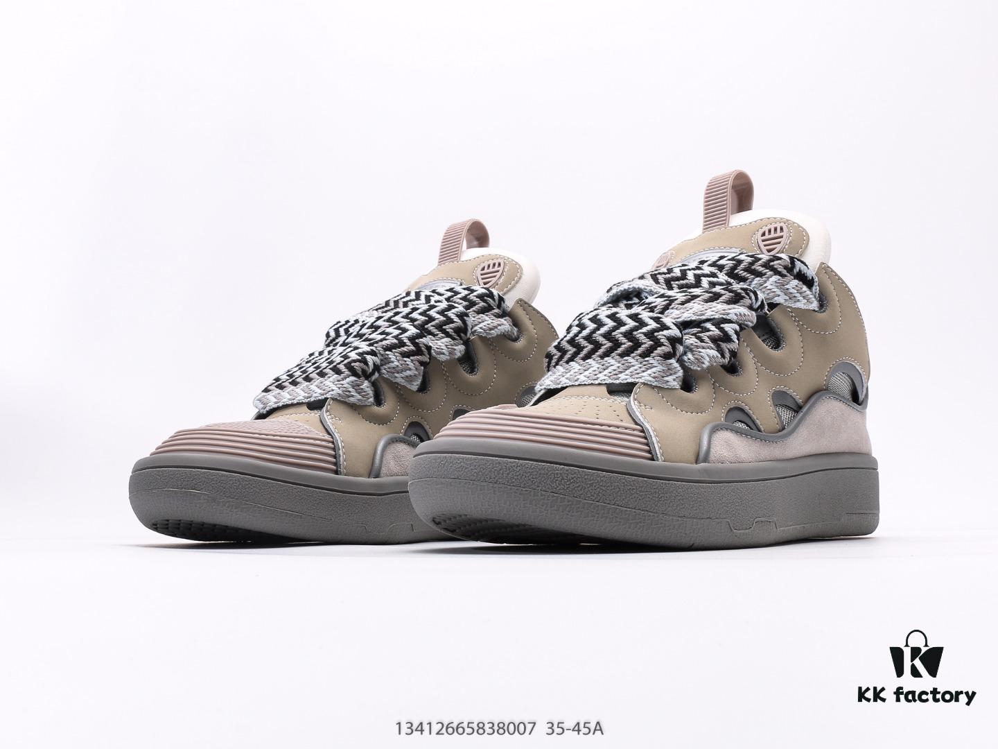 Lanvin Curb Leather Sneakers, Loafer-Style Leather Fashion Casual Shoes