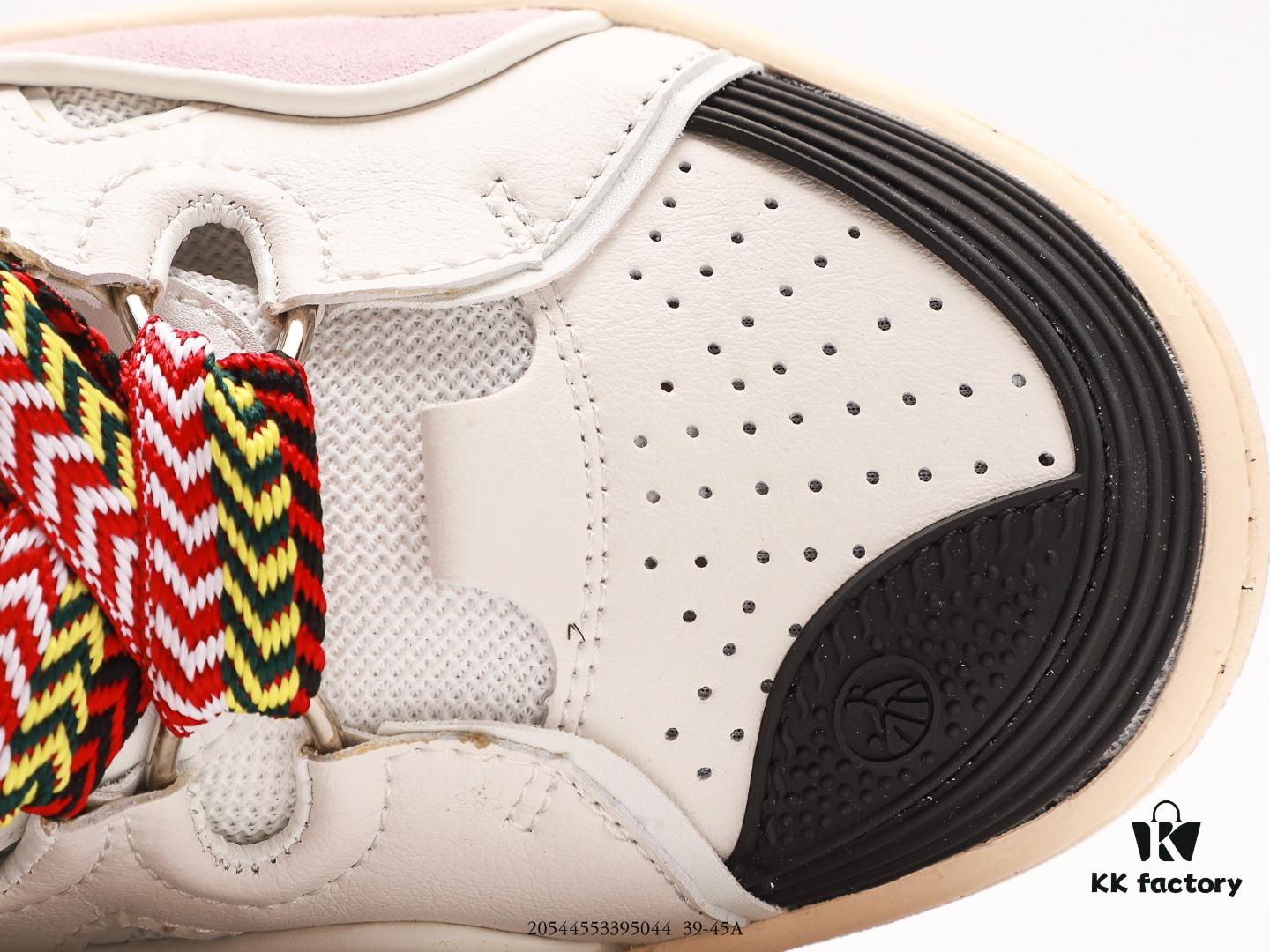 LANVIN Latest Runway Style CLAY Series Unisex Casual Sneakers, Premium Imported Leather and Suede with Breathable Space Fabric Lining, Dual-Color Rubber Sole