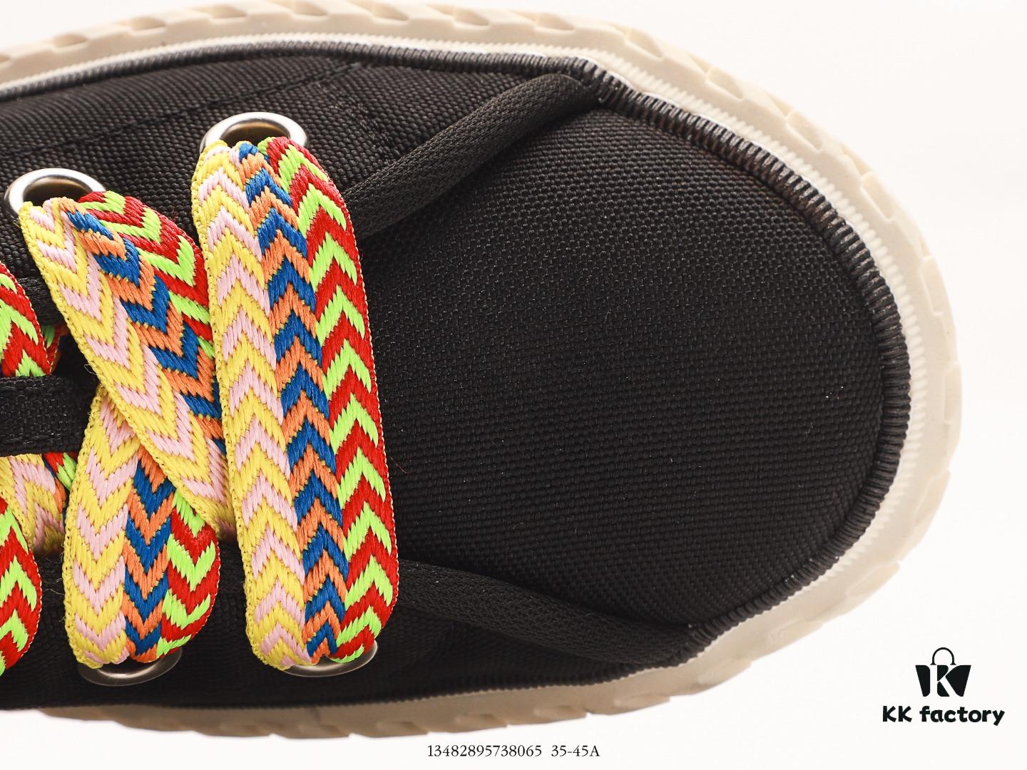 Lanvin Cotton Canvas Curbies Low-Top Sneakers, Street Attendant Collection, Retro Style Casual Sports Shoes with Wide Laces