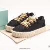 Lanvin Cotton Canvas Curbies Low-Top Sneakers, Street Attendant Collection, Retro Style Casual Sports Shoes with Wide Laces