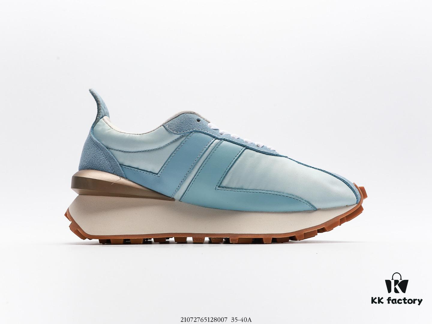 LANVIN Latest Runway CURB Series Casual Sports Shoes, Highly Popular Worldwide Upon Release, Favored by Influencers, Original Mold Reproduced with Premium Craftsmanship, Featuring Imported Sanded Calf Leather, Eco-Friendly Reverse Suede, Diamond Mesh Fabric, Soft and Breathable Space Cotton Lining, Dual-Color TPU Outsole Based on Original Design