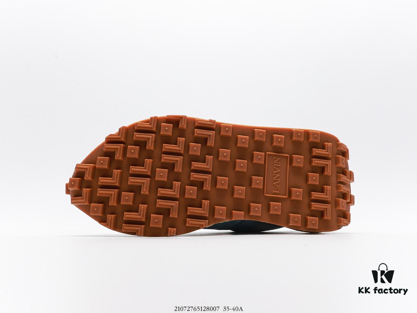 LANVIN Latest Runway CURB Series Casual Sports Shoes, Highly Popular Worldwide Upon Release, Favored by Influencers, Original Mold Reproduced with Premium Craftsmanship, Featuring Imported Sanded Calf Leather, Eco-Friendly Reverse Suede, Diamond Mesh Fabric, Soft and Breathable Space Cotton Lining, Dual-Color TPU Outsole Based on Original Design