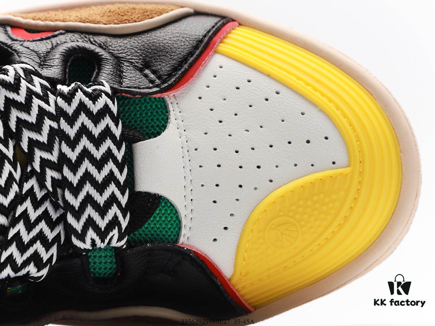 LANVIN Multicolor New Men's and Women's Low-Top and High-Top Casual Business Sneakers, Intricate Craftsmanship with Luxurious Patchwork Design, Exceptionally Comfortable and Breathable, Stylish and Versatile for Any Occasion