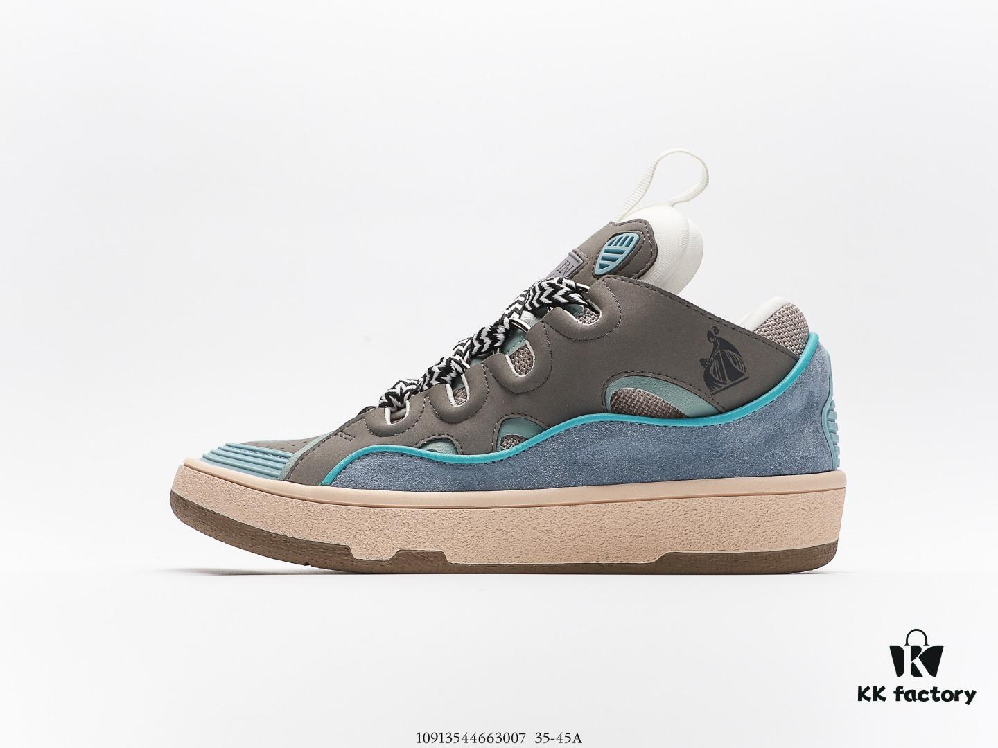 LANVIN CURB Third Generation Latest Runway Collection CURB Series Casual Sports Shoes, highly popular worldwide upon release, widely favored by influencers. Precisely crafted with original mold technology from size 11, premium materials including imported cow sueded leather, eco-friendly cow nubuck, and diamond-weave mesh. Lined with soft, breathable aerospace cotton fabric. Dual-color TPU outsole molded from original design.