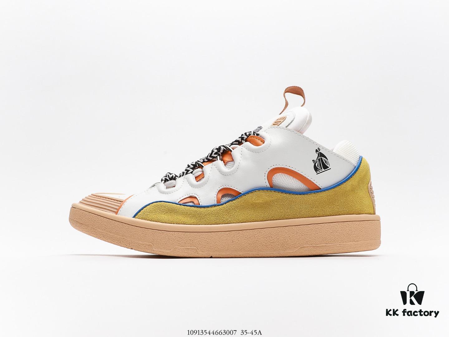 LANVIN CURB Third Generation Latest Runway Collection CURB Series Casual Sports Shoes, highly popular worldwide upon release, widely favored by influencers. Precisely crafted with original mold technology from size 11, premium materials including imported cow sueded leather, eco-friendly cow nubuck, and diamond-weave mesh. Lined with soft, breathable aerospace cotton fabric. Dual-color TPU outsole molded from original design.