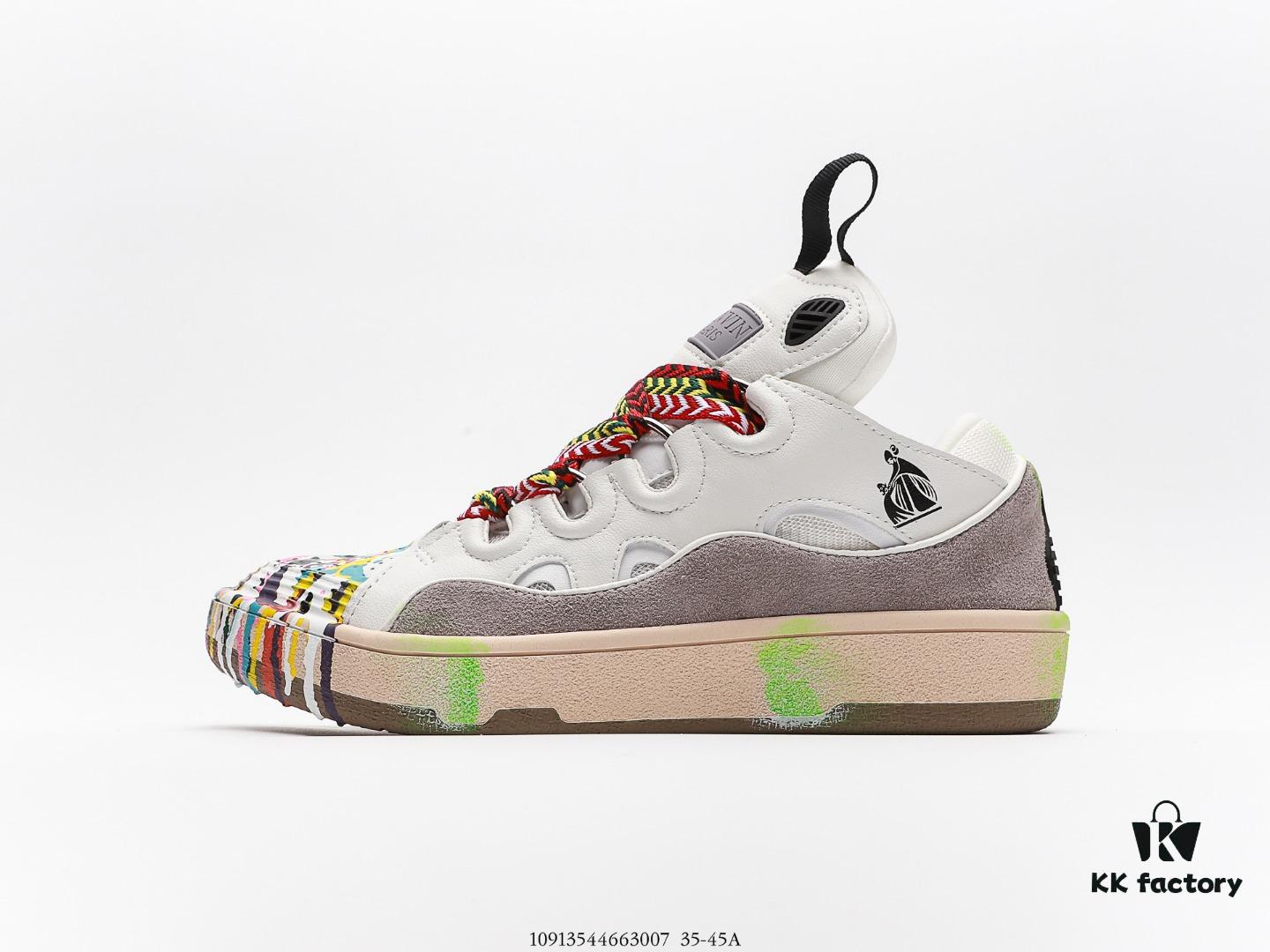 LANVIN CURB Third Generation Latest Runway Collection CURB Series Casual Sports Shoes, highly popular worldwide upon release, widely favored by influencers. Precisely crafted with original mold technology from size 11, premium materials including imported cow sueded leather, eco-friendly cow nubuck, and diamond-weave mesh. Lined with soft, breathable aerospace cotton fabric. Dual-color TPU outsole molded from original design.