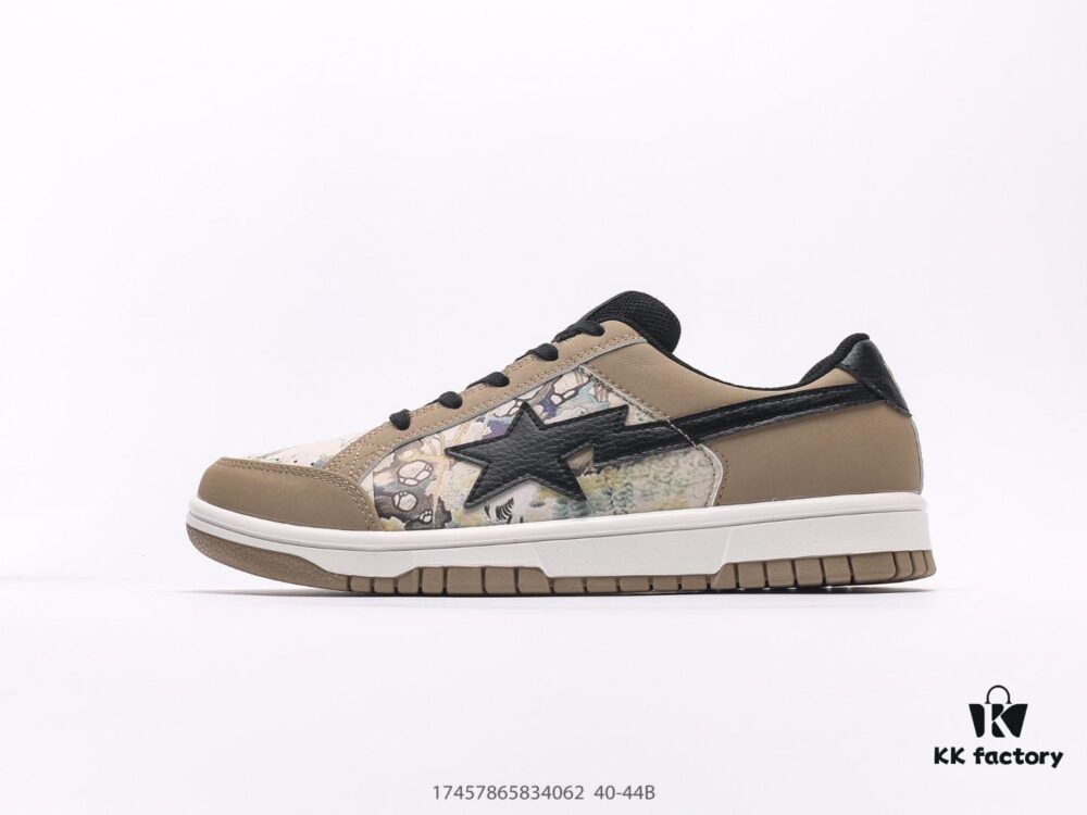 A BATHING APE Monkey Head Lace-Up Round-Toe Casual Fashion Sneakers