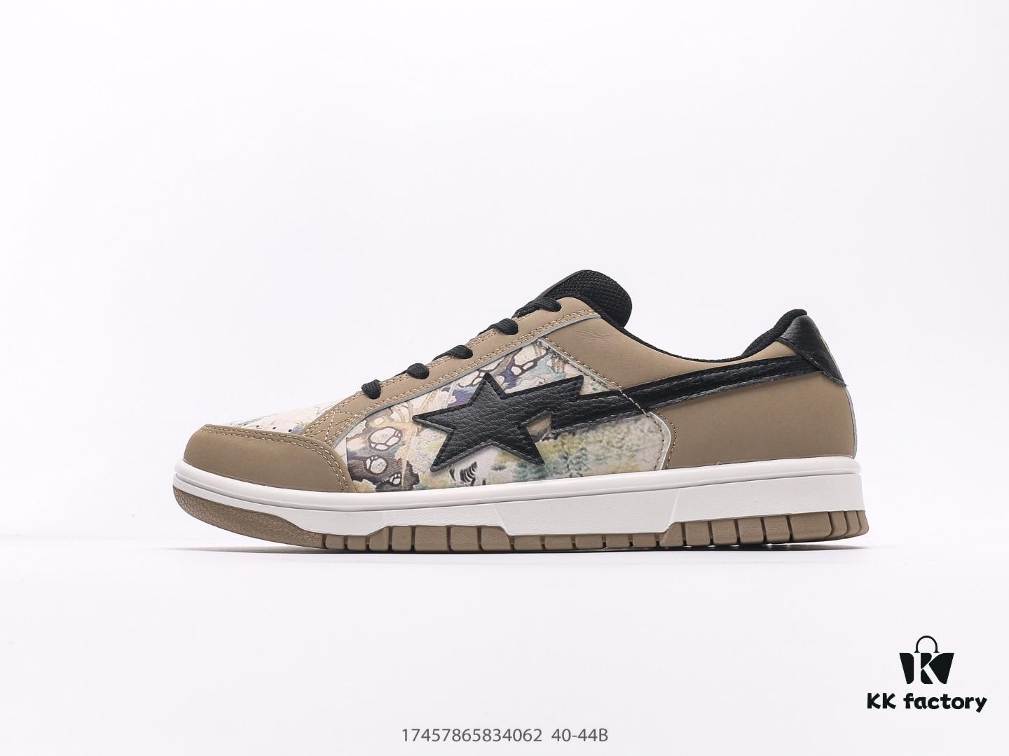 A BATHING APE Monkey Head Lace-Up Round-Toe Casual Fashion Sneakers